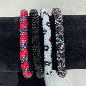 HAND CRAFTED in Nepal Beaded Bracelets (set of 4) #677